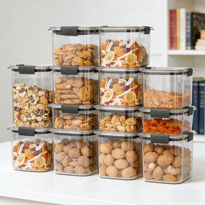 16-Cup Airtight Food Storage Container With Lid - Large Capacity Pantry Organizer For Flour, Sugar, Baking Ingredients And Dry Food Storage