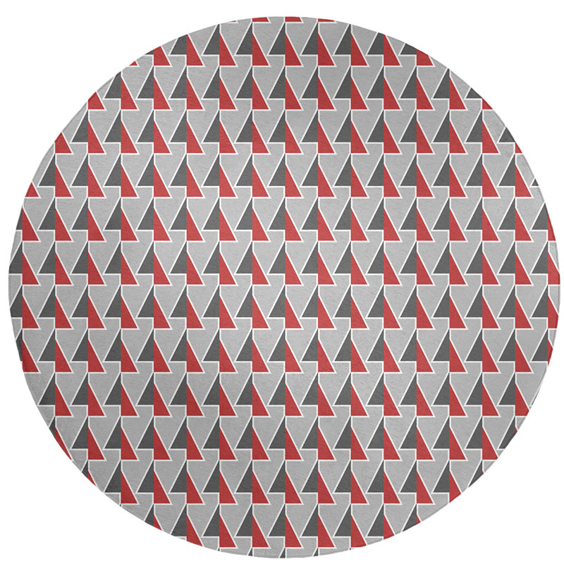 Tapis noir/gris/rouge shifted arrows, Rond 5 pi