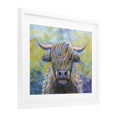 «Highland Cow», impression encadrée sous verre, par Mike McClery