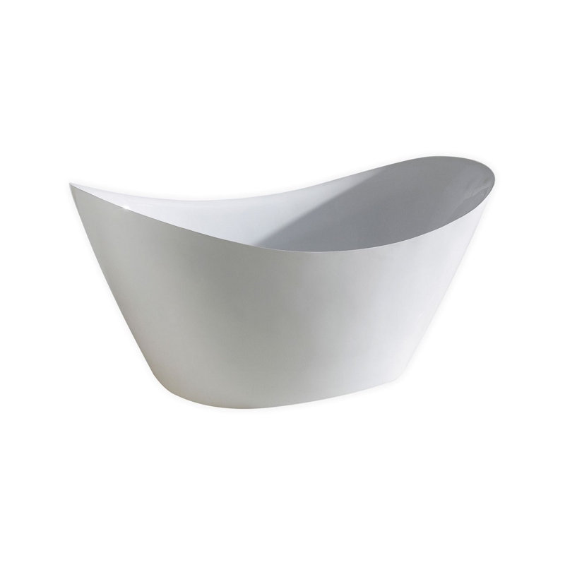 Luna 68'' x 28.9'' Soaking Acrylic Bathtub, White