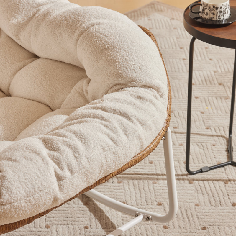 Varad Metal Rocking Chair, Brown/White Incorrect, White