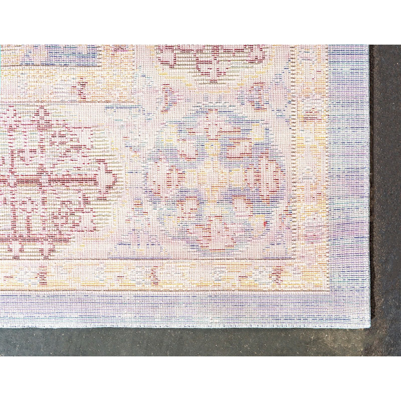Tapis crème / bleu Donminique, Tapis de couloir 2 pi 7 po x 9 pi 10 po