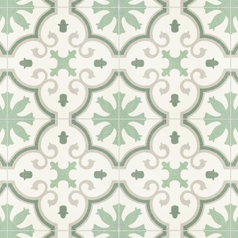 Carreau de porcelaine à motif mural 10 po x 10 po Monteca, Vert
