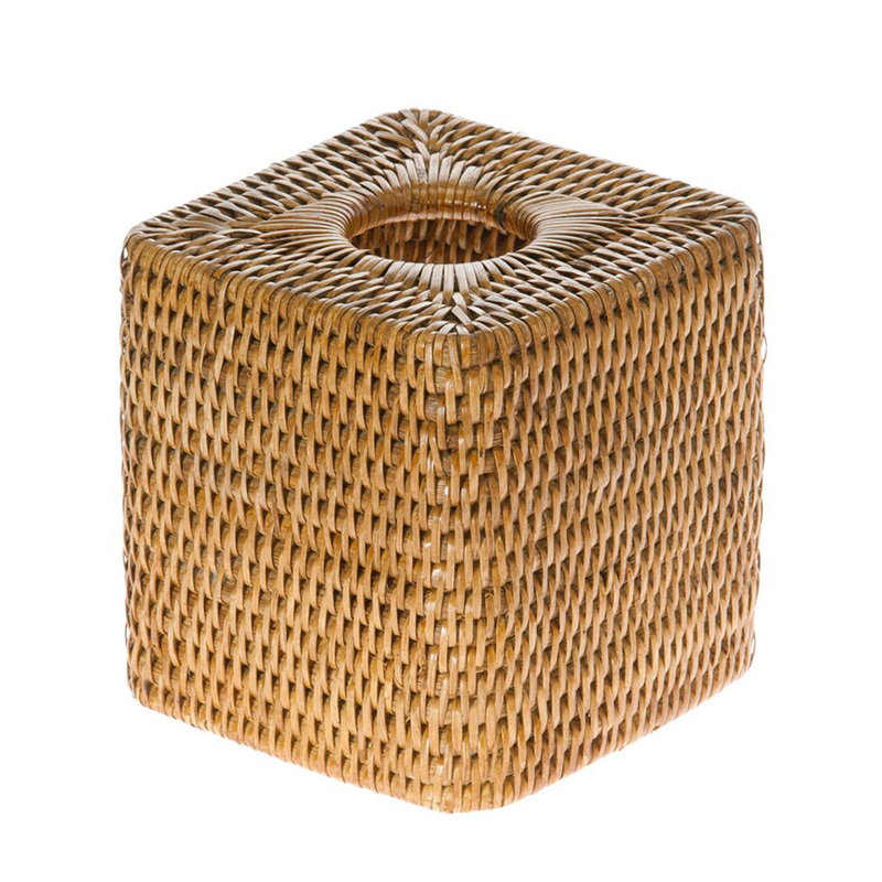 Everard Tissue Box Cover, Honey Brown