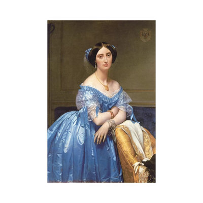 Portrait Of Princesse De Broglie, 1853 by Jean-Auguste-Dominique Ingres - Wrapped Canvas Print
