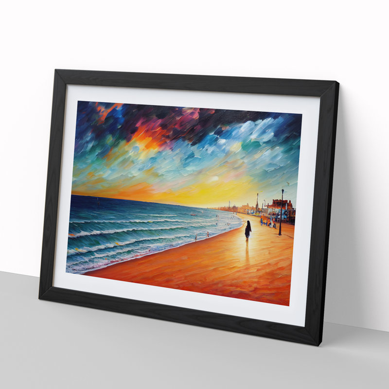 Beach View Vol.4 - Single Picture Frame Painting, Black, 46cm H x 64cm W x 2cm D