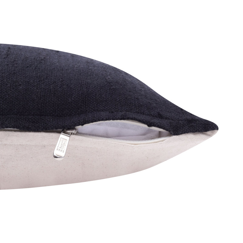 Coussin décoratif en lin Ronelle, Noir, Housse de coussin seulement - sans coussin