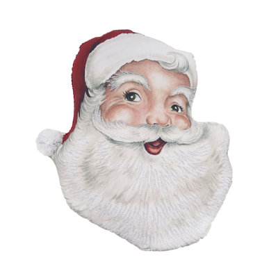 21" x 20" Vintage Santa Shaped Throw Pillow