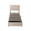 Lit plateforme simple tapissier avec rangement à levage hydraulique - Tête de lit à rayures verticales moderne, beige-117548992
