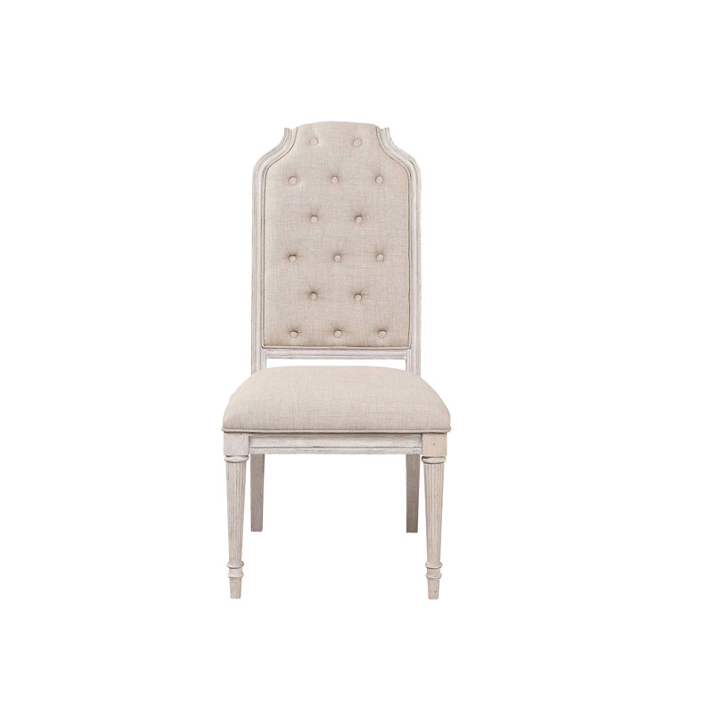Ensemble de 2 chaises d'appoint Wynsor en tissu et finition champagne antique