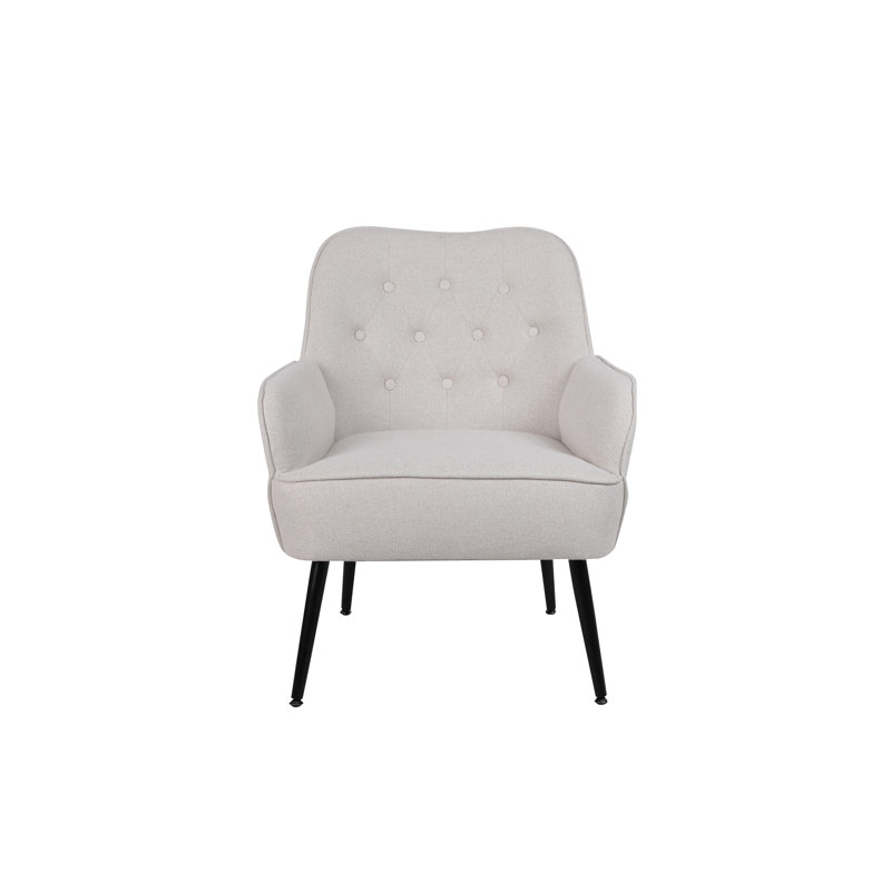 Fauteuil en sherpa de style moderne Mid-Century, Beige