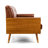 Mid-Century Modern Tufted Sofa With Rolled Accent Pillows