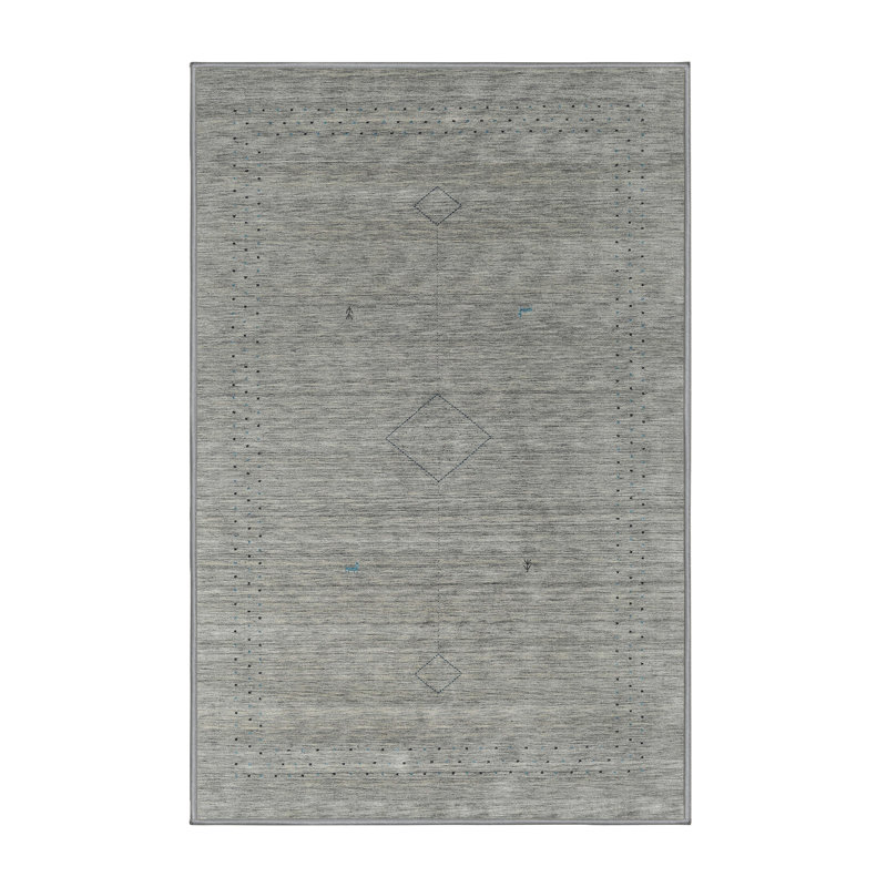 Tapis contemporain gris, Rectangle 2 pi x 3 pi