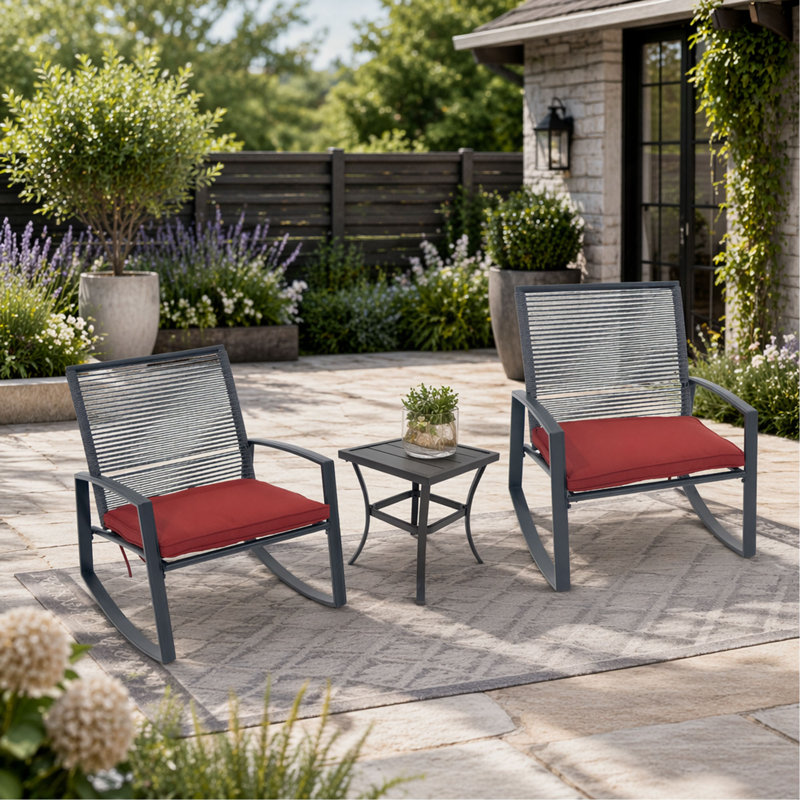 Ensemble de conversation bistro pour 2 personnes, Rouge