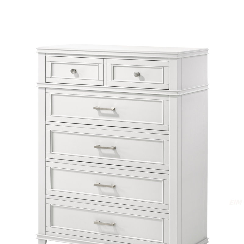 Commode blanche 5 tiroirs, commode moderne