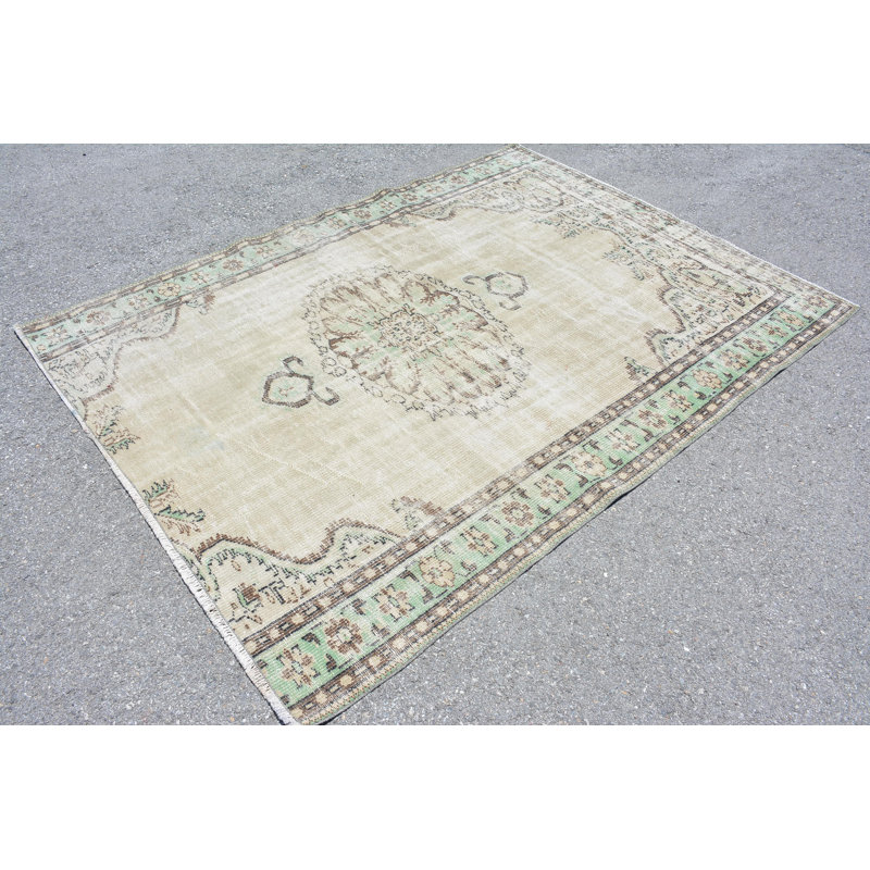 Grand tapis 6 po x 8,1 pi, tapis antiques, tapis turc, tapis rétro, tapis bruns froids, tapis tendance