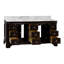 Ensemble de meuble-lavabo double 72 po avec meuble chocolat et comptoir en marbre de Carrare Twain-100160306-100160316