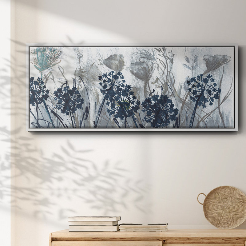 Indigo Field- Framed Canvas