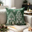 Housse de coussin décorative de Noël brodée, motif maison en pain d'épice, 45 x 45 cm-135817215