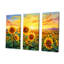 «Sunflowers Burning Sunset» - ensemble d'art mural toile tournesols-107764033-107764029