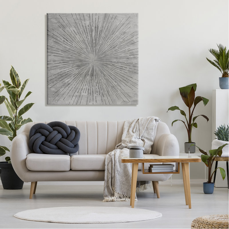 "Gray Burst" sur toile par Kim Allen, impression, H 36 po x l 36 po x P 1,5 po