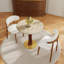 Table de salle à manger ronde moderne, table en pierre grotte 33,5 po avec pieds en bois et base dorée, table de cuisine pour 2 personnes pour un petit espace, capacité de poids de 150 lb-788292791