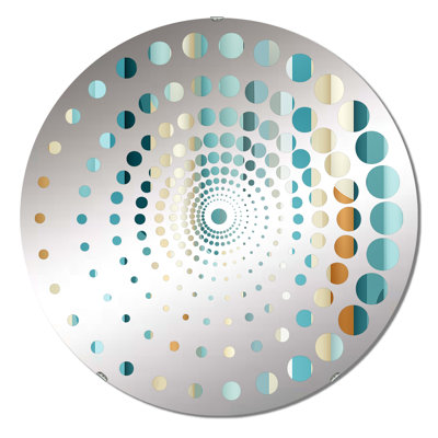 Zen Tranquility Striped Pattern - Spiral Circle Wall Mirror