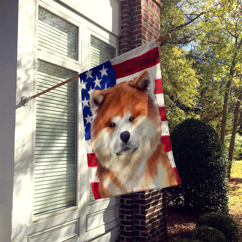 Polyester à 2 côtés 28 x 40 po drapeau maison, Akita