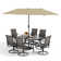 Alyah Rectangular 6 - Person 60'' Long Dining Set with Umbrella