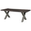 Solid Wood Top Metal Base Dining Table-64126010-64126011-64126013