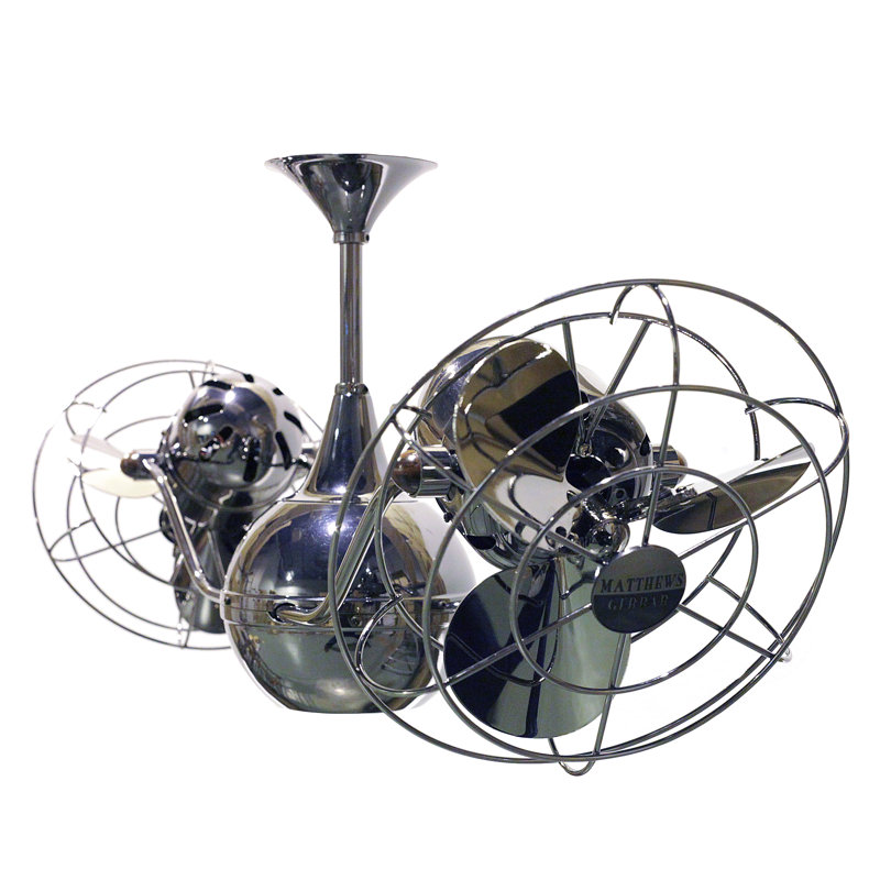Ventilateur de plafond à 6 pales avec commande murale Vent Bettina, Nickel noir