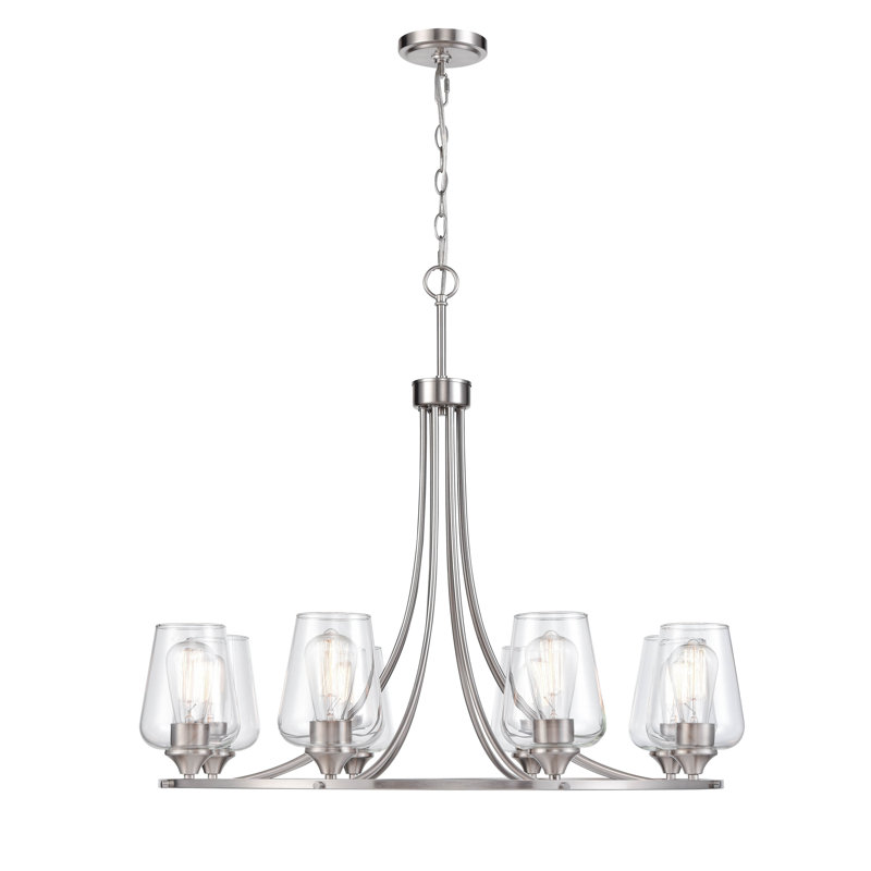 Akaya 8-Light Chandelier Ceiling - Brushed Nickel