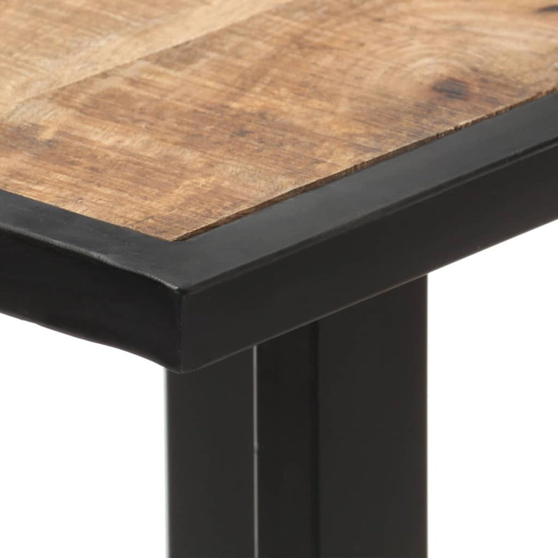 Table de salle à manger brute, Marron, Bois de mangue, L 47,2 po x L 68 po