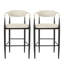 2 tabourets de bar à hauteur de comptoir - siège beige avec pieds en fer pour îlot de cuisine rembourré de hauteur, complet-2077546160