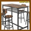 Ensemble de table de bar 5 pièces Lysle avec tablette en métal, ensemble de salle à manger, table à hauteur de comptoir et 4 tabourets de bar Lysle-1151581810-1146240946-1146240944