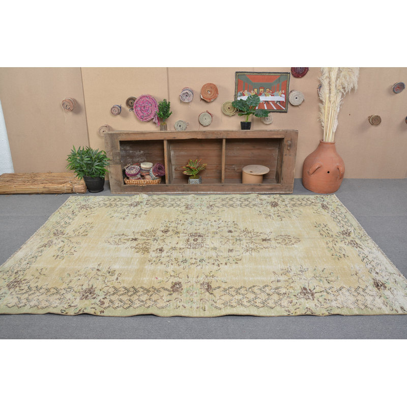 Oriental Rug, Turkish Rugs, Brown Wool Rugs, 5.5x8.9 ft Large Rugs, Vintage Rugs, Modern Rugs