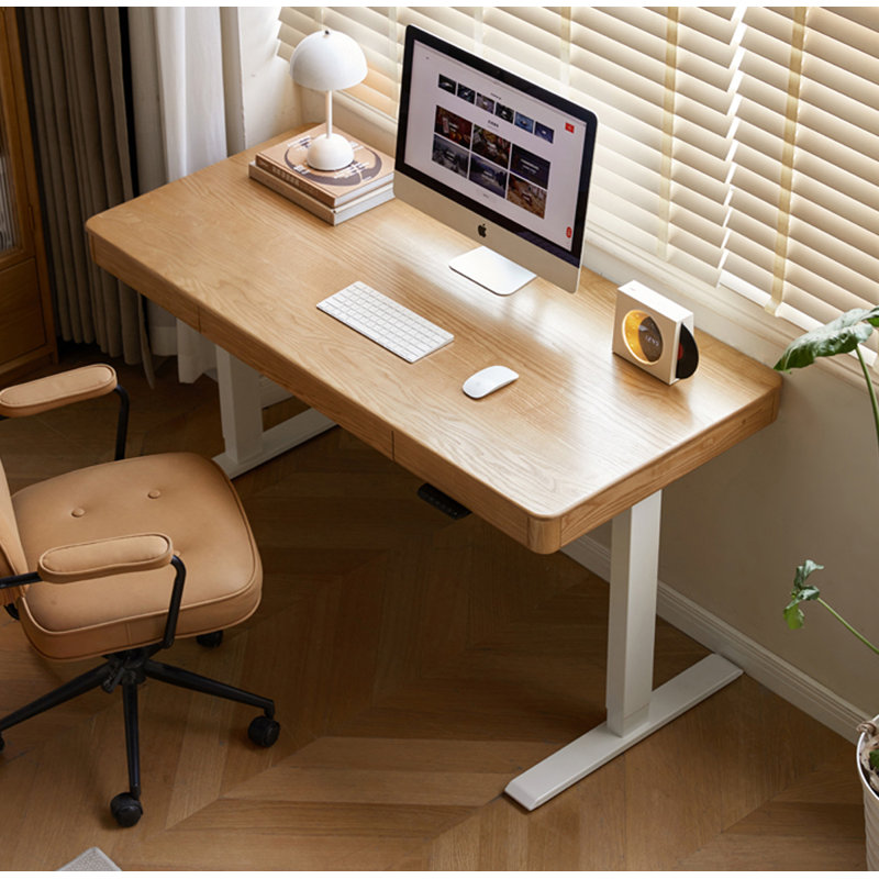Solid Wood Electric Height-Adjustable Desk