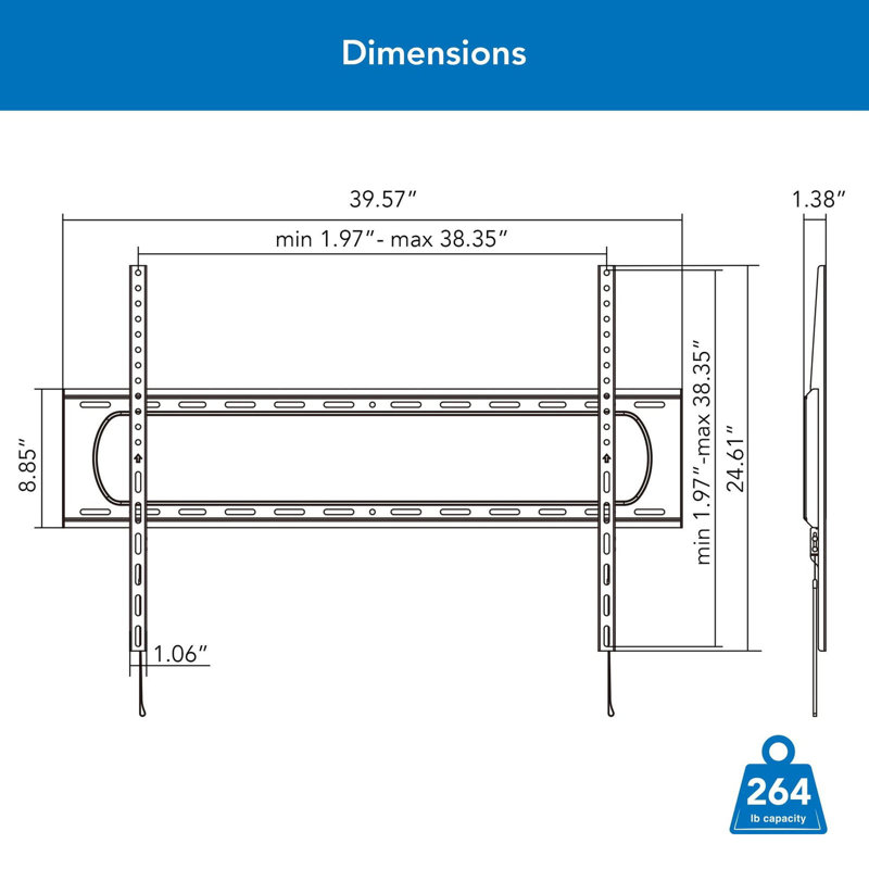Heavy Duty Fixed TV Wall Mount