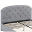 Lit simple en tissu de jute gris avec tête de lit et rangement - Tiroir tapissier de taille essentielle pour chambre-1721138995