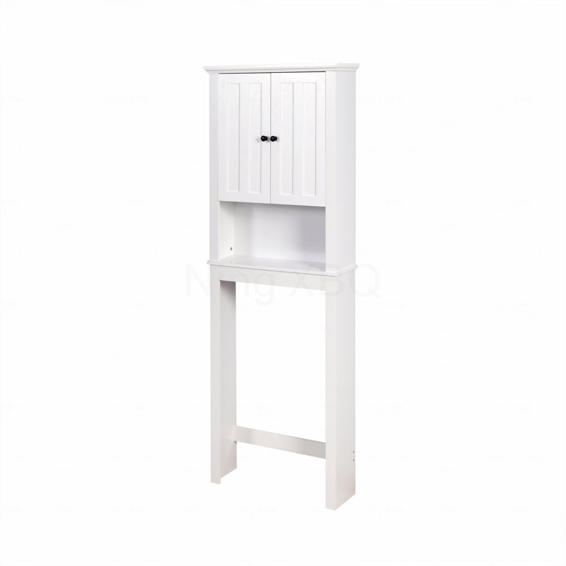 Armoire de rangement pour salle de bain en bois au-dessus de la toilette avec tablettes réglables