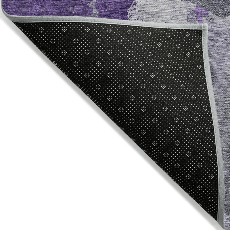 Tapis intérieur lavable abstrait lilas et aubergine 9 pi x 12 pi mauve