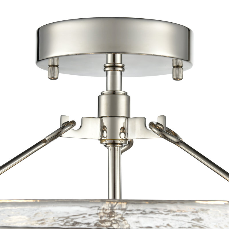 Plafonnier semi-encastré 2 lumières Bennetti, Nickel poli
