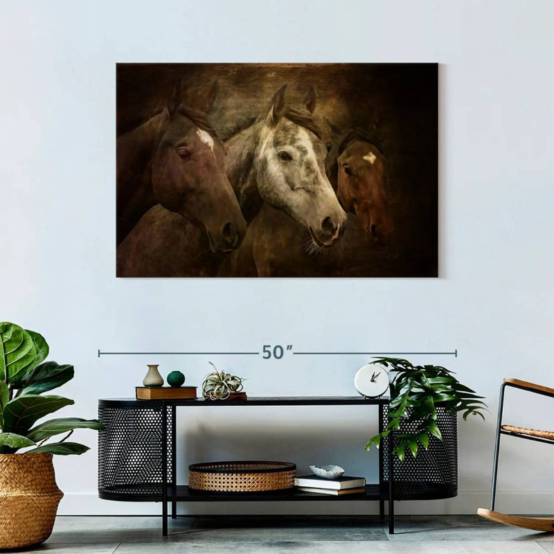 Brampt Three Horses, 30" H x 45" W