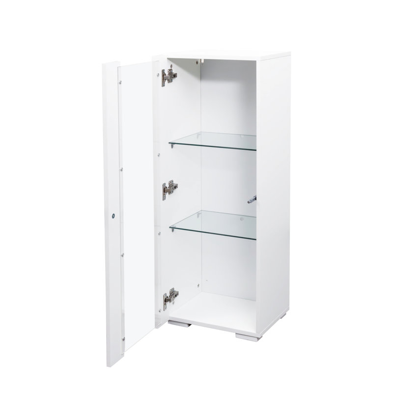 Ou des armoires de rangement fixées au sol avec des tablettes en verre - Maximisez l'espace de la maison avec un style bande en aluminium et pour le bureau