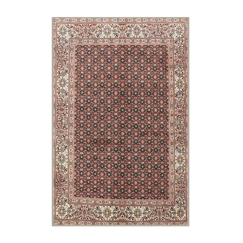 Tapis beige/rouge traditionnel, Rectangle 4 pi x 6 pi