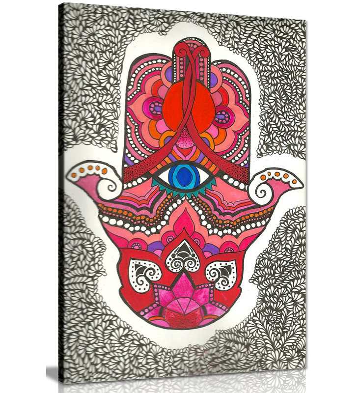 Hamsa Peace - Wrapped Canvas Print, 91cm H x 61cm W