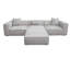 Canapé modulaire vice 4 pièces en tissu d'orge avec repose-pieds Vice