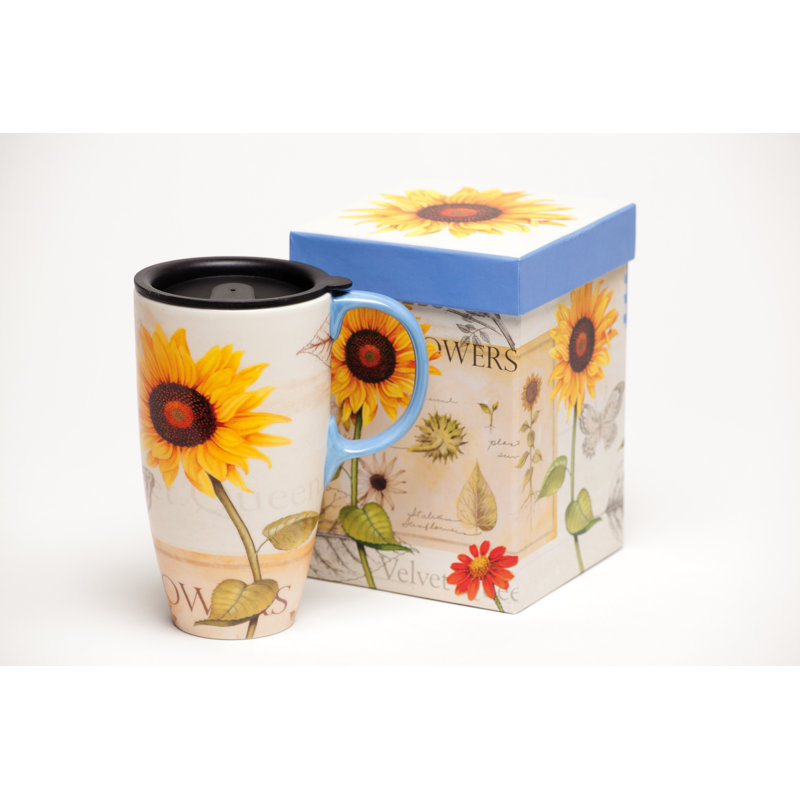 Grande tasse de voyage à fleurs
