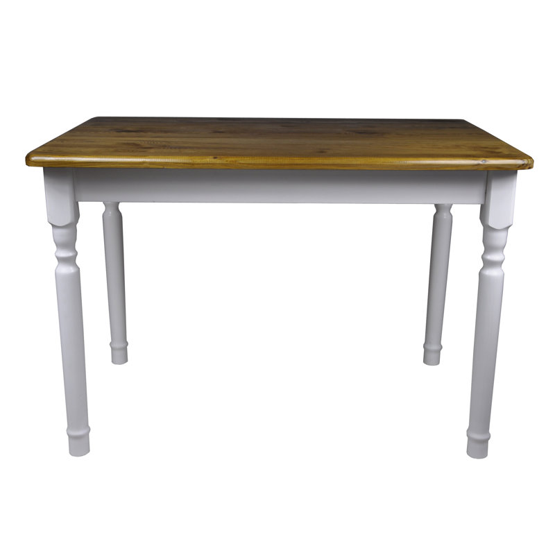 Haruhi Pine Unfinished Solid Wood Dining Table, Dark Brown
