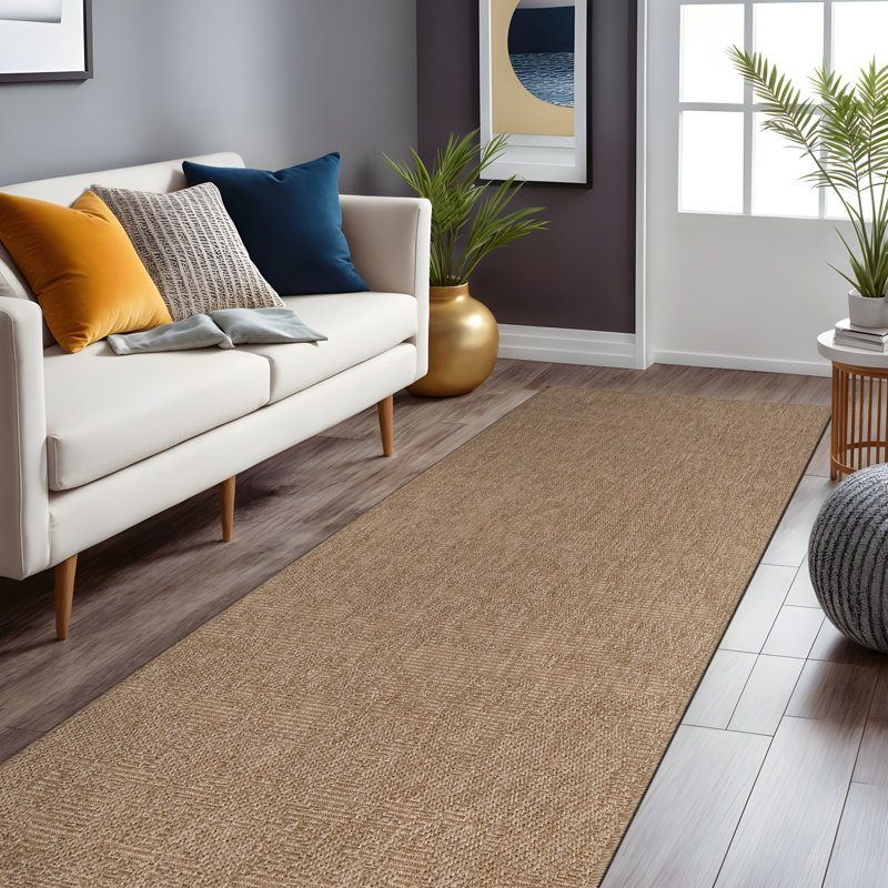 Nadene Natural Beige Indoor Area Rug, Runner 2' x 7'
